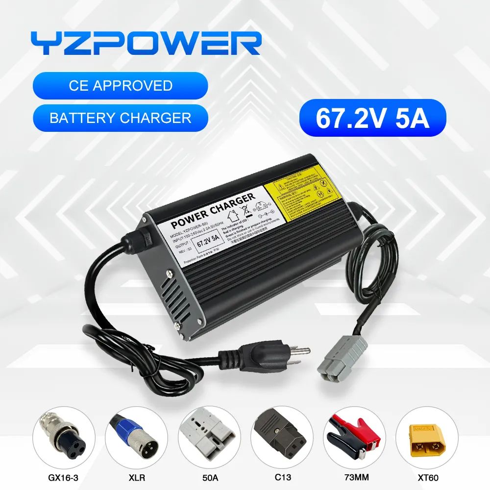 84V 20A Smart Charger - YZPOWER 67.2V 5A Lithium Battery Charger